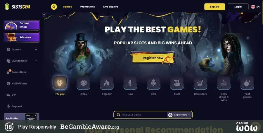 Slotsgem interface